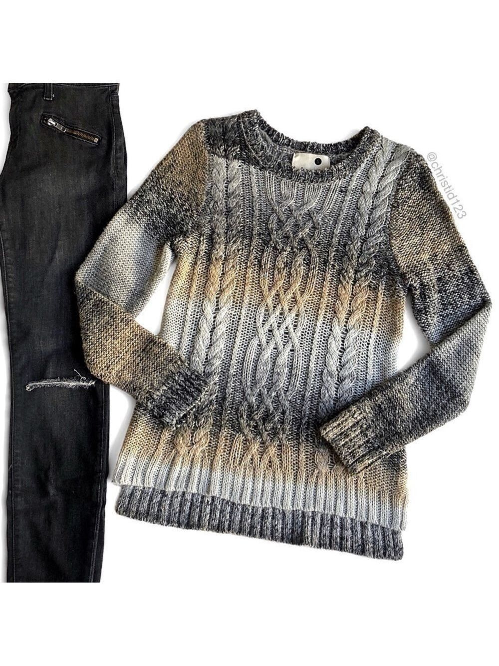 Kensie Ombre Cable Knit Sweater